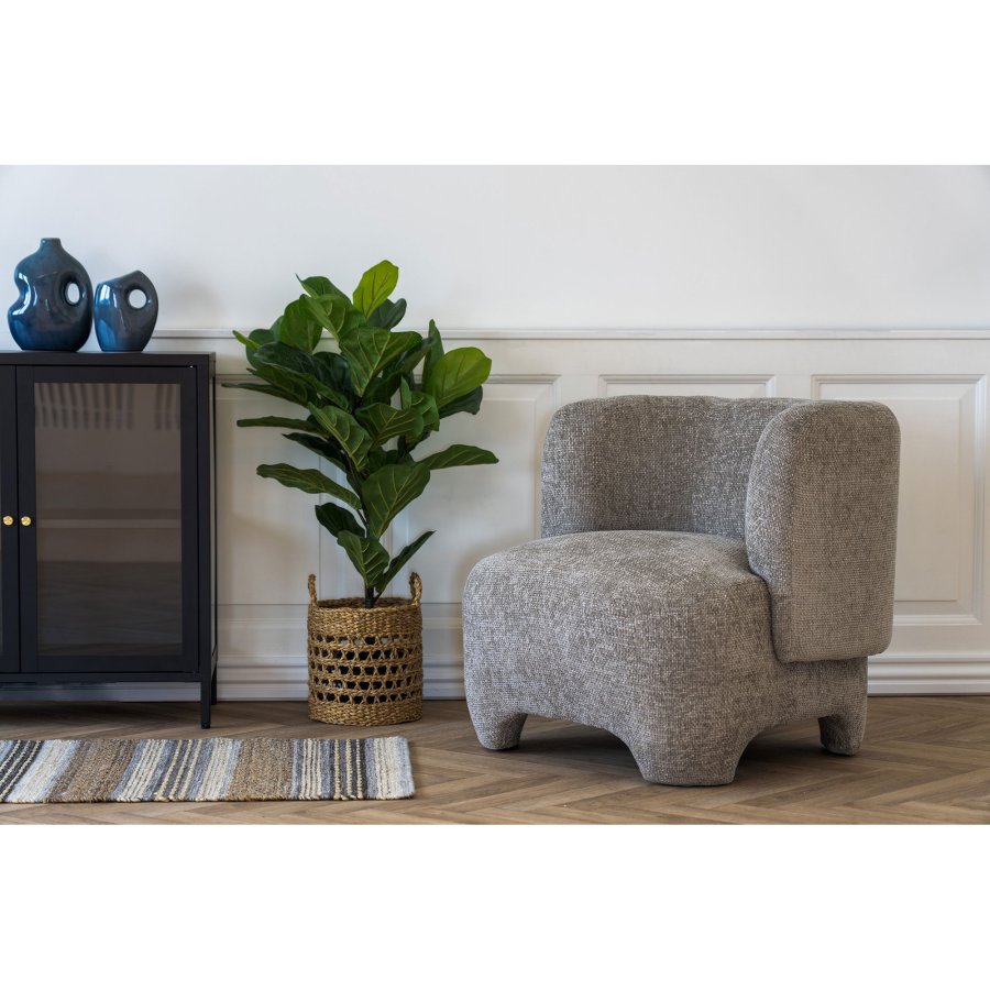 HOUSE NORDIC Nazare loungestol, m. armln - beige polyester stof