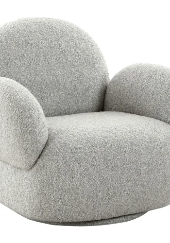 HOUSE NORDIC Loungestol med drejefunktion, bouclé, lysegr, HN1253