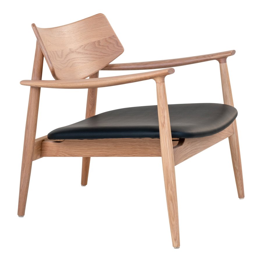 HOUSE NORDIC Loungestol, egetr/PU sde, natur/sort