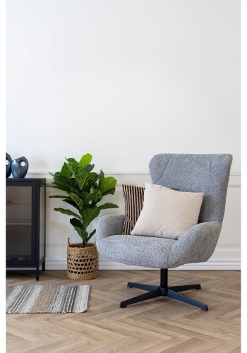 HOUSE NORDIC Bescia drejestol, m. armln - mrkegr stof og sort stl