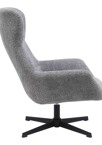 HOUSE NORDIC Bescia drejestol, m. armln - mrkegr stof og sort stl