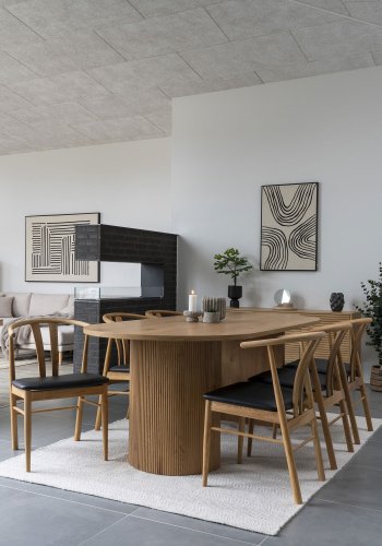 HOUSE NORDIC Spisebordsstol, egetr med PU sde, natur/sort