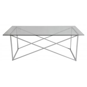 RGE Cross sofabord - glas/slv glas/metal, rektangulr (120x65)