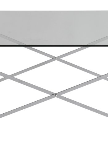 RGE Cross sofabord - glas/slv glas/metal, rektangulr (120x65)