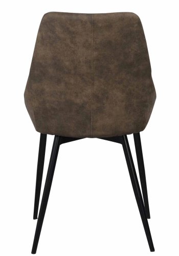 ROWICO Sierra spisebordsstol - brunt stof/sort metalstel 