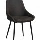 ROWICO Sierra spisebordsstol - mrkegrt stof/sort metalstel