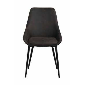 ROWICO Sierra spisebordsstol - mrkegrt stof/sort metalstel