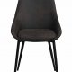 ROWICO Sierra spisebordsstol - mrkegrt stof/sort metalstel