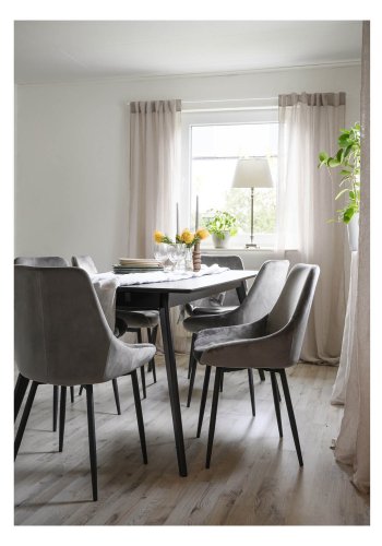 ROWICO Sierra spisebordsstol - gr polyester og sort metal 