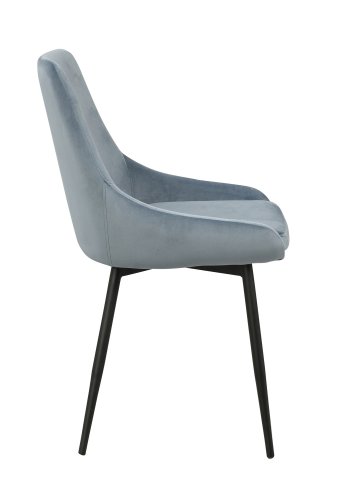 ROWICO Sierra spisebordsstol - bl polyester og sort metal