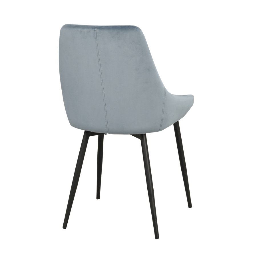 ROWICO Sierra spisebordsstol - bl polyester og sort metal