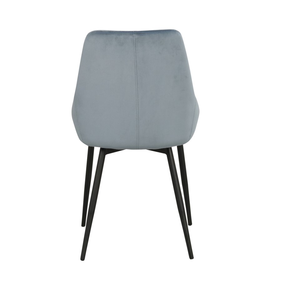 ROWICO Sierra spisebordsstol - bl polyester og sort metal