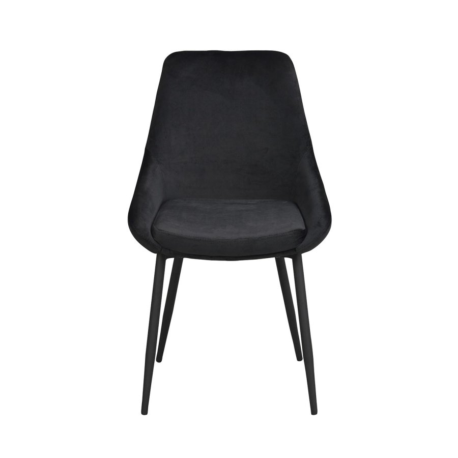 ROWICO Sierra spisebordsstol - sort polyester og sort metal