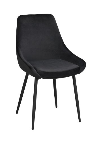 ROWICO Sierra spisebordsstol - sort polyester og sort metal