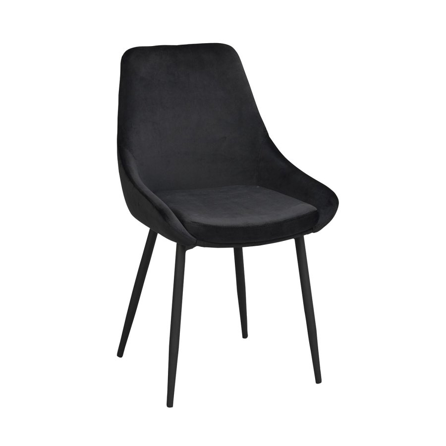 ROWICO Sierra spisebordsstol - sort polyester og sort metal