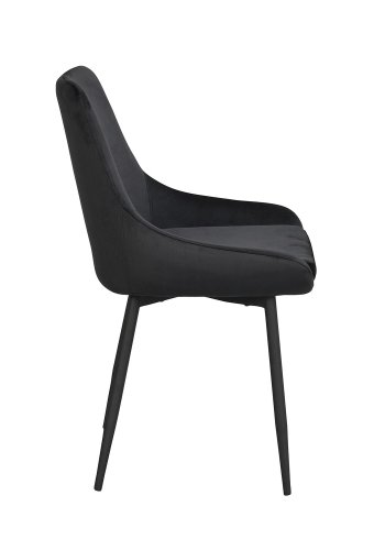 ROWICO Sierra spisebordsstol - sort polyester og sort metal