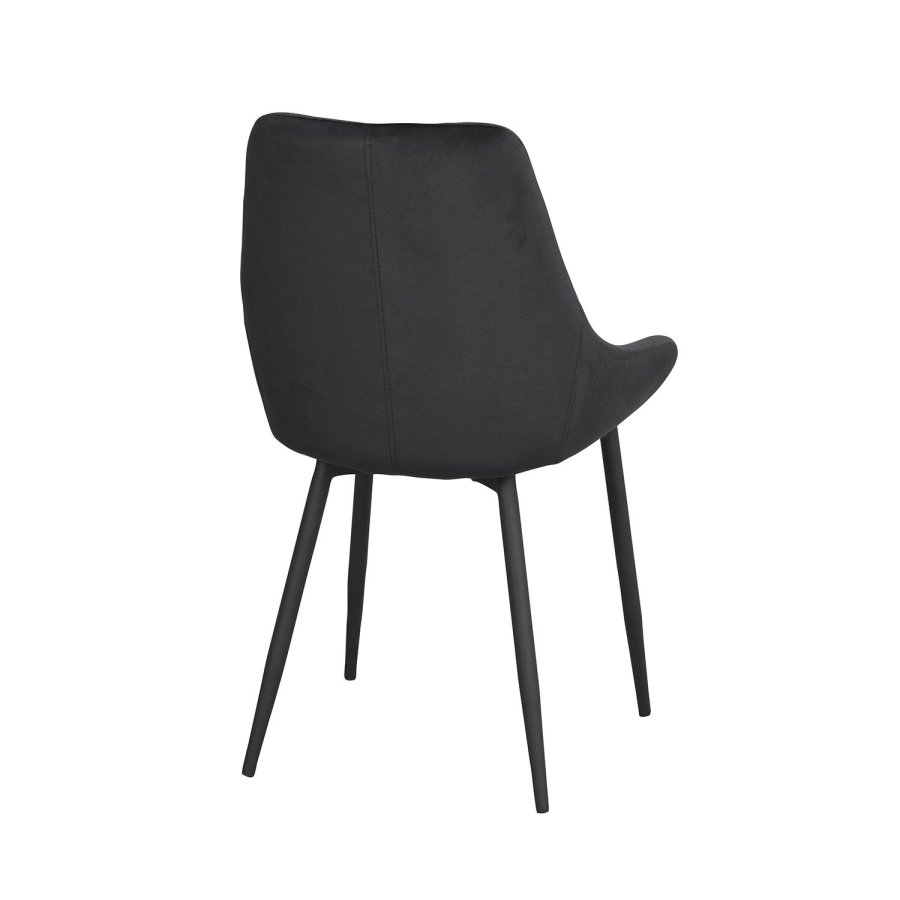 ROWICO Sierra spisebordsstol - sort polyester og sort metal