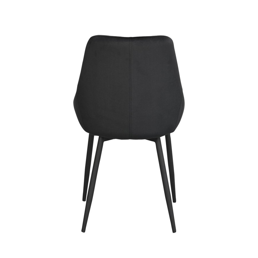 ROWICO Sierra spisebordsstol - sort polyester og sort metal