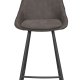 ROWICO Sierra barstol, m. rygln og fodsttte -  mrkegr mikrofiber og sort metal
