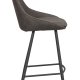 ROWICO Sierra barstol, m. rygln og fodsttte -  mrkegr mikrofiber og sort metal