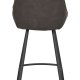 ROWICO Sierra barstol, m. rygln og fodsttte -  mrkegr mikrofiber og sort metal