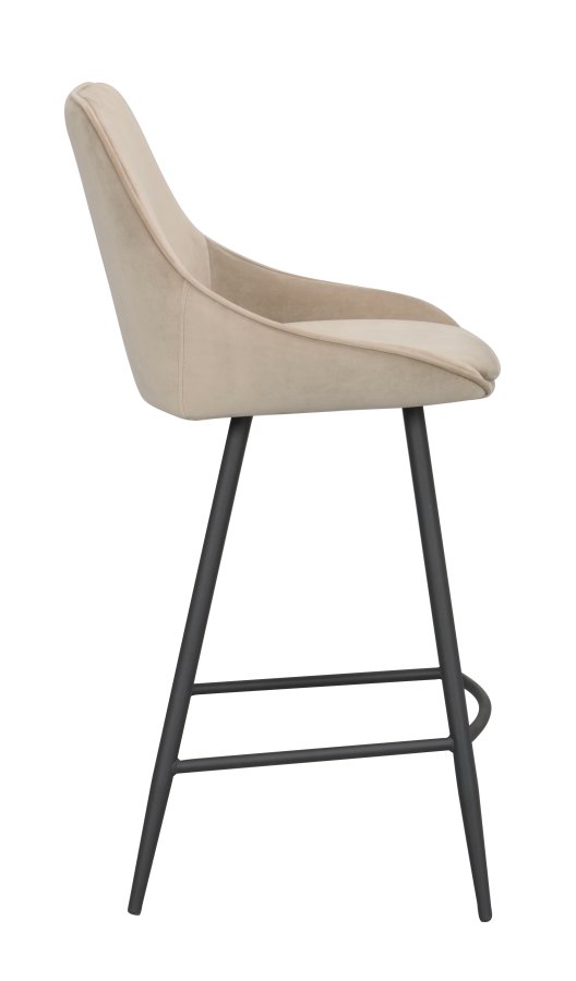 ROWICO Sierra barstol, m. rygln og fodsttte - beige fljl og sort metal