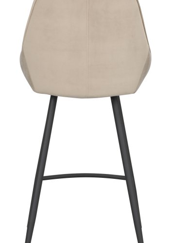 ROWICO Sierra barstol, m. rygln og fodsttte - beige fljl og sort metal