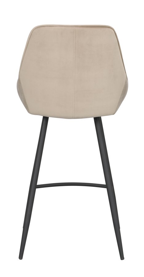 ROWICO Sierra barstol, m. rygln og fodsttte - beige fljl og sort metal
