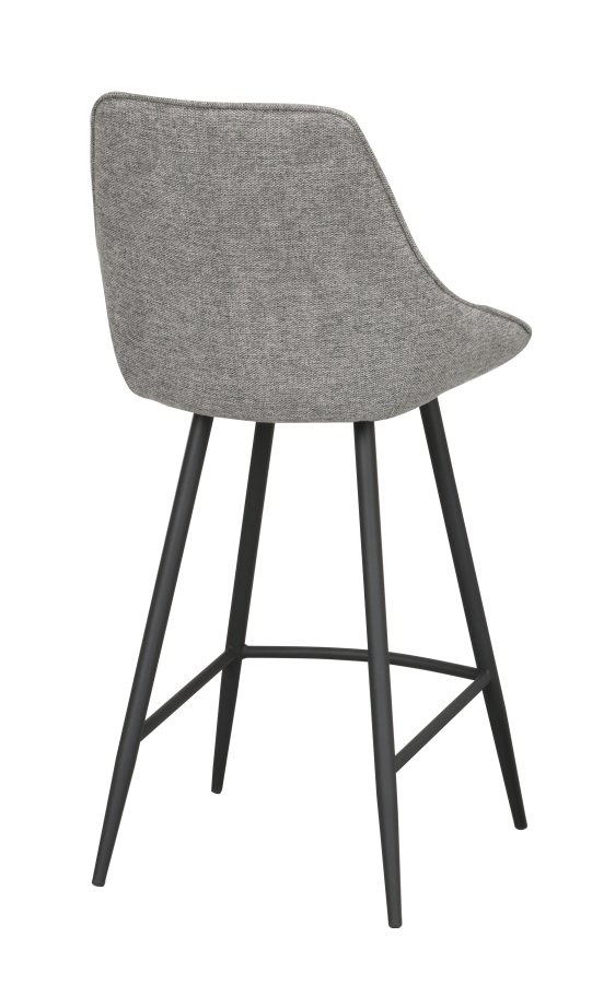 ROWICO Sierra barstol, m. rygln og fodsttte -  gr polyester og sort metal