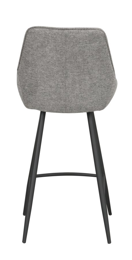 ROWICO Sierra barstol, m. rygln og fodsttte -  gr polyester og sort metal