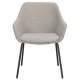 ROWICO Haley spisebordsstol, m. armln - lysegrt stof og sorte metalben