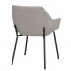 ROWICO Haley spisebordsstol, m. armln - lysegrt stof og sorte metalben