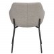 ROWICO Haley spisebordsstol, m. armln - lysegrt stof og sorte metalben