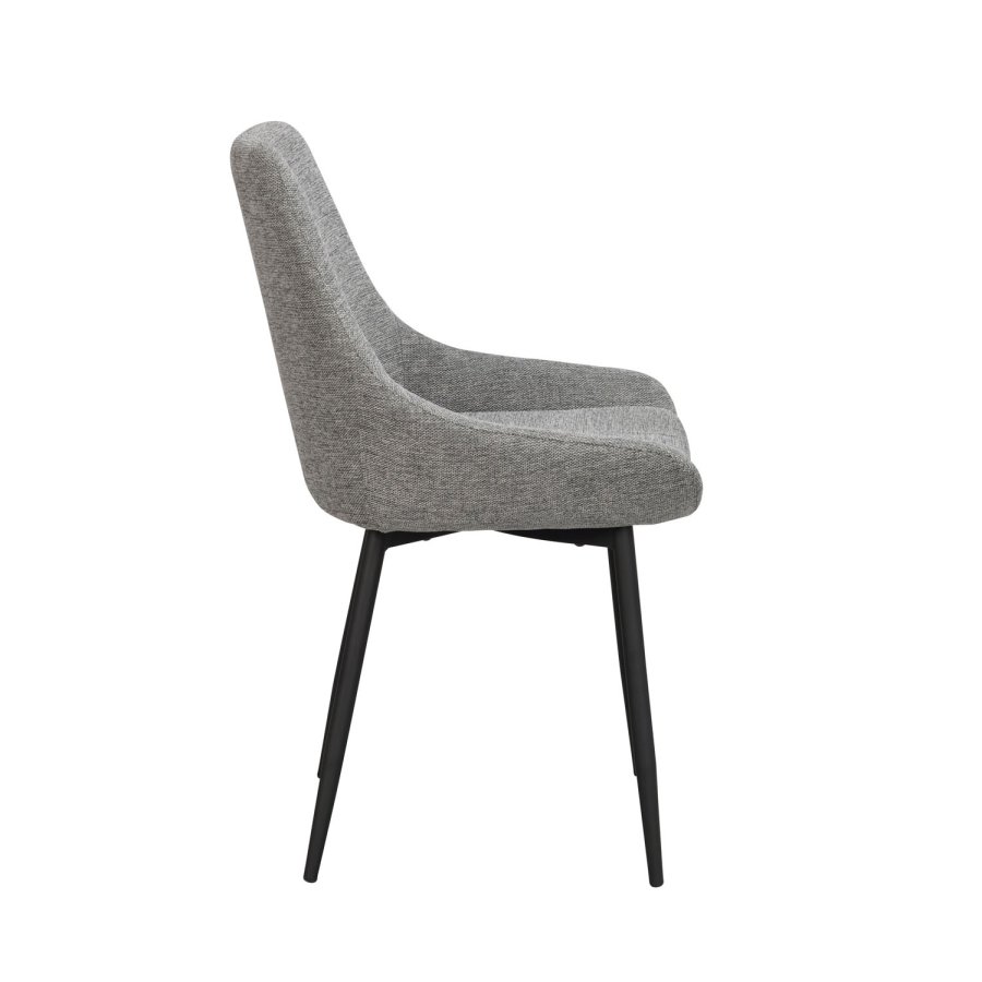 ROWICO Sierra spisebordsstol - gr polyester og sort metal