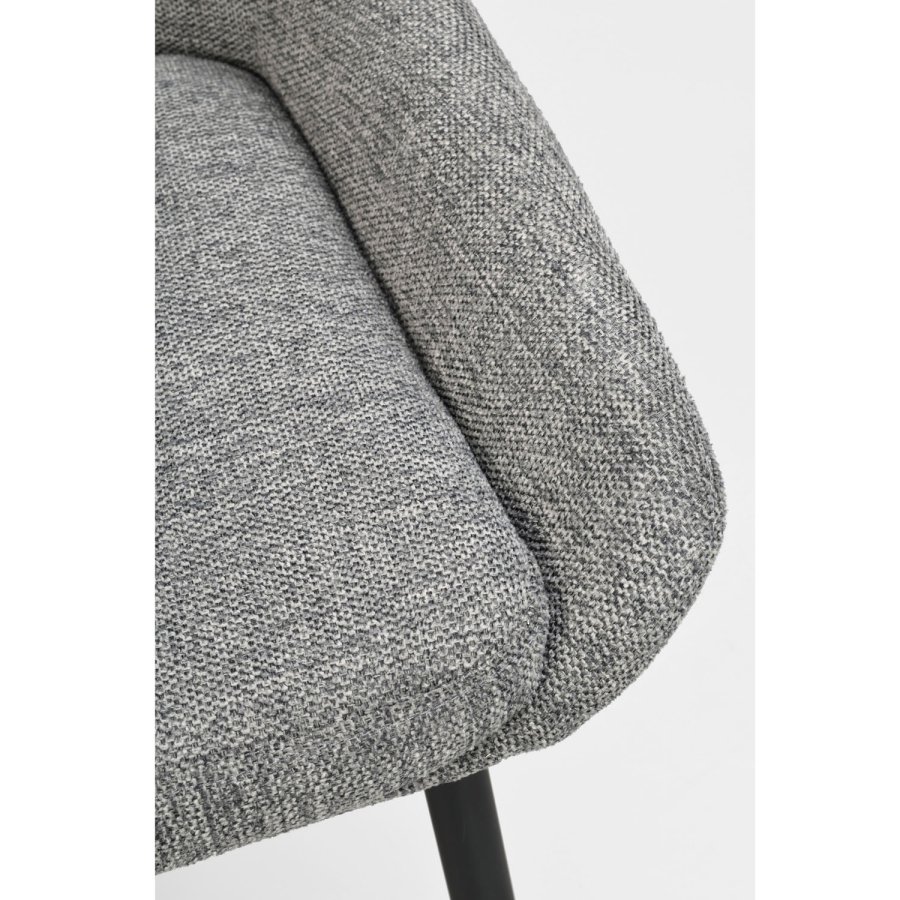 ROWICO Sierra spisebordsstol - gr polyester og sort metal