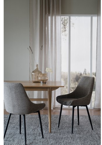 ROWICO Sierra spisebordsstol - gr polyester og sort metal