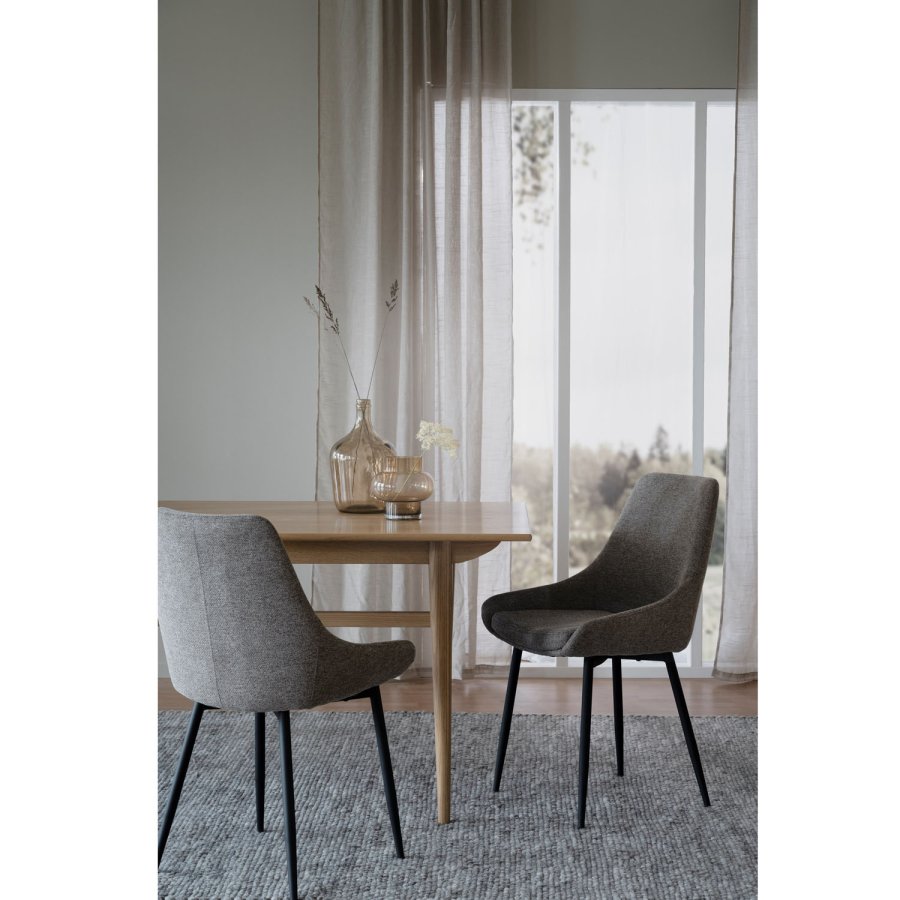 ROWICO Sierra spisebordsstol - gr polyester og sort metal