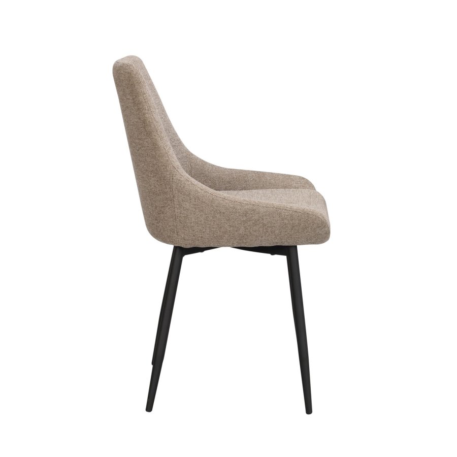 ROWICO Sierra spisebordsstol - beige polyester og sort metal
