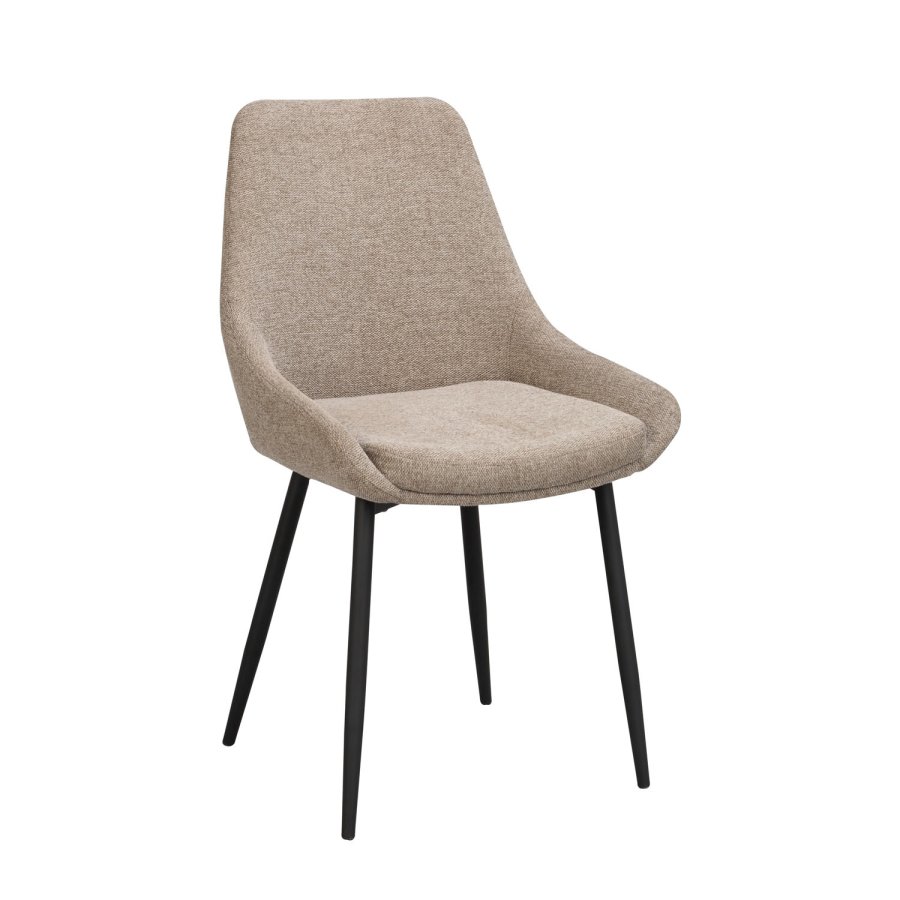 ROWICO Sierra spisebordsstol - beige polyester og sort metal