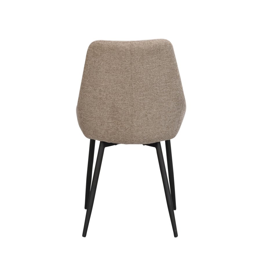 ROWICO Sierra spisebordsstol - beige polyester og sort metal