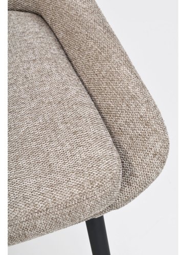 ROWICO Sierra spisebordsstol - beige polyester og sort metal