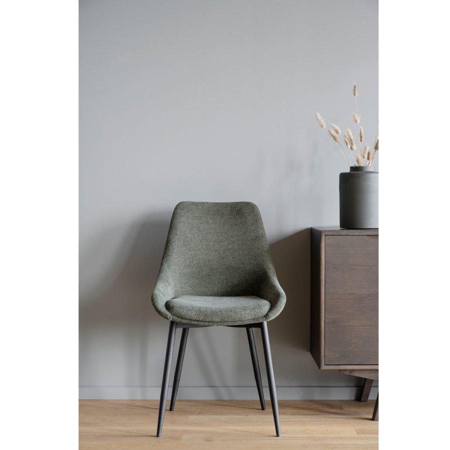 ROWICO Sierra spisebordsstol - grn polyester og sort metal