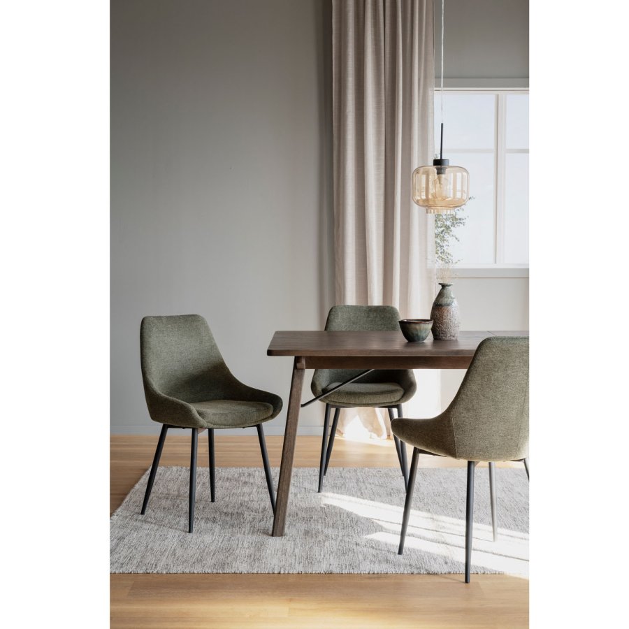 ROWICO Sierra spisebordsstol - grn polyester og sort metal