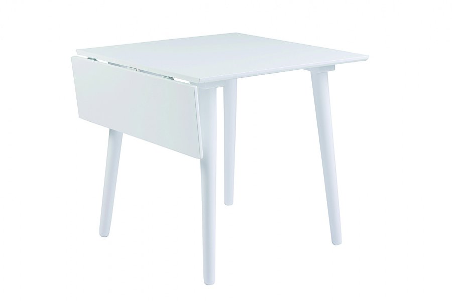 ROWICO Lotta spisebord - hvid m. klap, kvadratisk (80x80+25) 