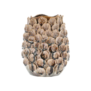 VILLA COLLECTION Aug vase/skjuler, rund - major brun stentj (25)