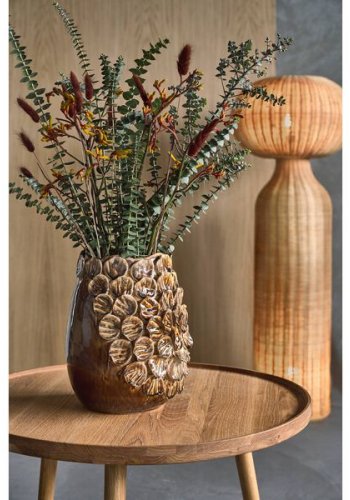 VILLA COLLECTION Aug vase/skjuler, rund - major brun stentj (25)