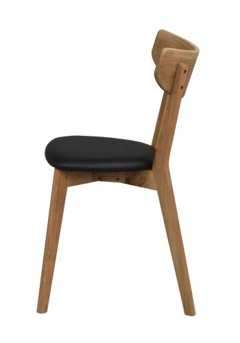 ROWICO Ami spisebordsstol - lakeret eg og sort PU lder