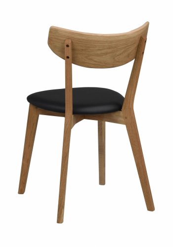 ROWICO Ami spisebordsstol - lakeret eg og sort PU lder