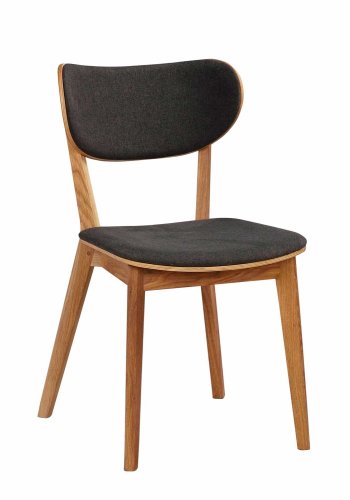 ROWICO Kato spisebordsstol - mrkegrt stof og lakeret eg