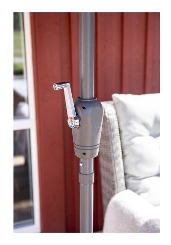 VENTURE DESIGN Leeds parasol 3m - gr aluminium og sort stof